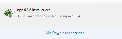 Doppelklick auf den DOwnload, um die Installation zu starten